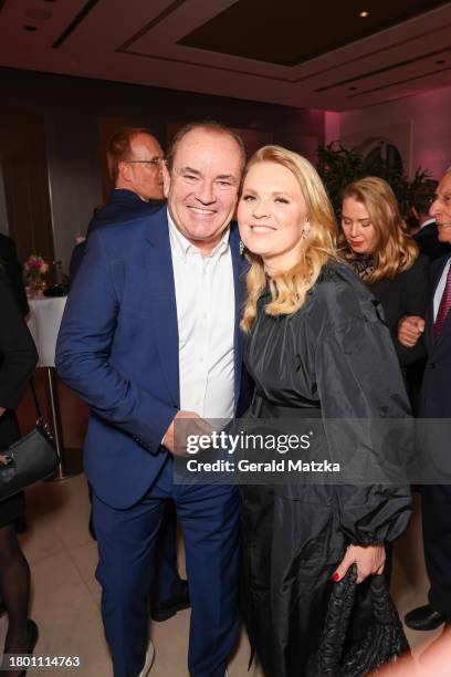 Wolfram Kons and Maria Patricia Kelly attend the 30th Anniversary Gala for the German Stroke Aid Foundation at Bertelsmann Repräsentanz on November...