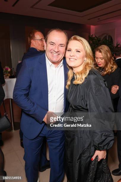Wolfram Kons and Maria Patricia Kelly attend the 30th Anniversary Gala for the German Stroke Aid Foundation at Bertelsmann Repräsentanz on November...
