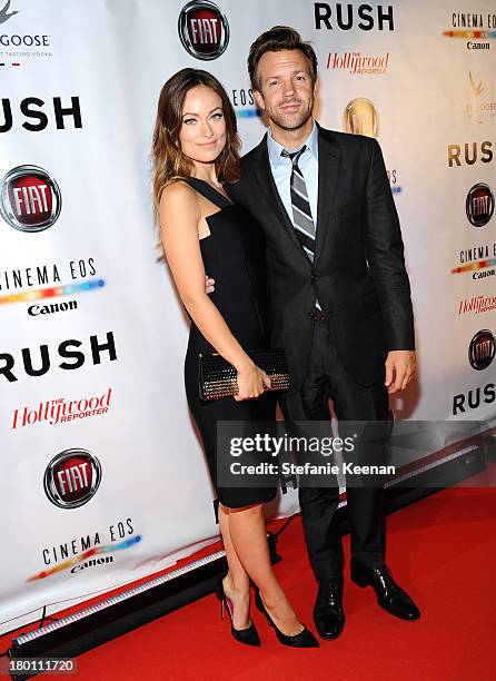 Actress Olivia Wilde and actor Jason Sudeikis at the Grey Goose vodka co-hosted party for "Rush" on September 8, 2013 in Toronto, Canada.