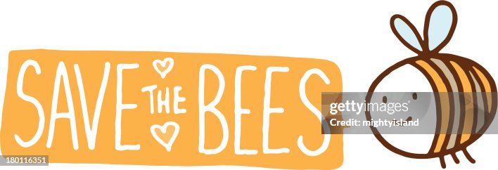 Bee with a text banner Bee with a text banner