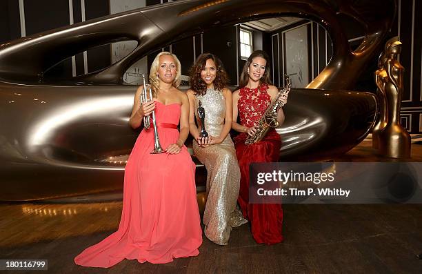 Tine Thing Helseth, Myleene Klass and Amy Dickson attend a photocall to launch the 2013 Classic Brit Awards at Home House on September 9, 2013 in...