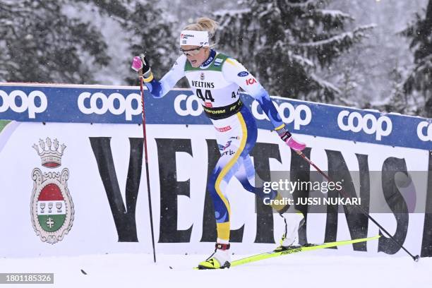 Sweden's Frida Karlsson competes during the women's cross-country skiing 10 km classic style competition at the FIS World Cup Ruka Nordic Opening...