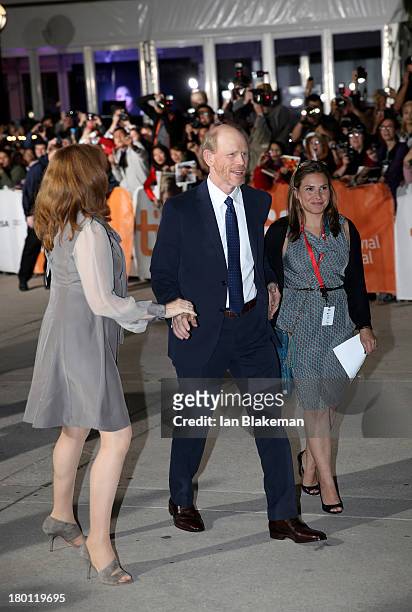 Director Ron Howard attends the 'Rush' premiere during the 2013 Toronto International Film Festival at Roy Thomson Hall on September 8, 2013 in...