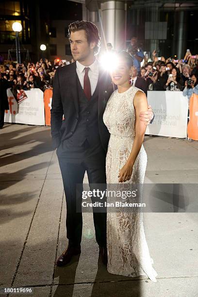 Actor Chris Hemsworth and wife Elsa Pataky attend the 'Rush' premiere during the 2013 Toronto International Film Festival at Roy Thomson Hall on...