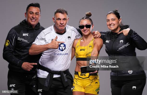 Amanda Ribas of Brazil poses for a portrait after her victory during the UFC Fight Night event at UFC APEX on November 18, 2023 in Las Vegas, Nevada.