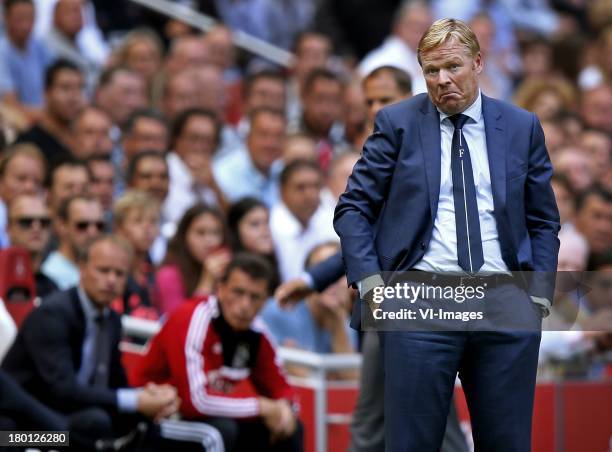 Coach Ronald Koeman of Feyenoord during the Dutch Eredivisie between Ajax and Feyenoord at the Amsterdam Arena on august 18, 2013 in Amsterdam, The...