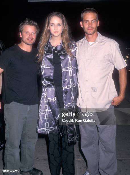 Actor Steve Zahn, actress Leelee Sobieski and actor Paul Walker attend the "Joy Ride" New York City Premiere on October 3, 2001 at Clearview Chelsea...