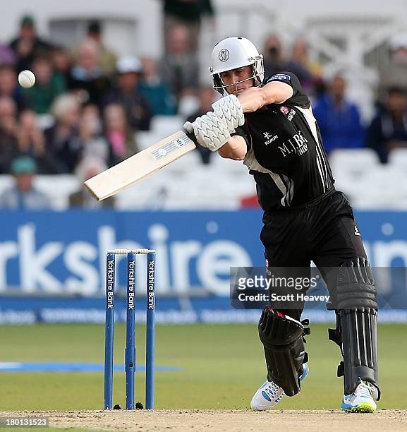 Somerset's Craig Kieswetter hits a six during the Yorkshire Bank 40 Semi Final match between Nottinghamshire and Somerset at Trent Bridge Cricket...