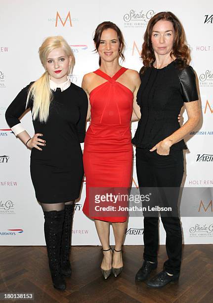 Actresses Abigail Breslin, Juliette Lewis and Julianne Nicholson attend the Variety Studio presented by Moroccanoil at Holt Renfrew during the 2013...