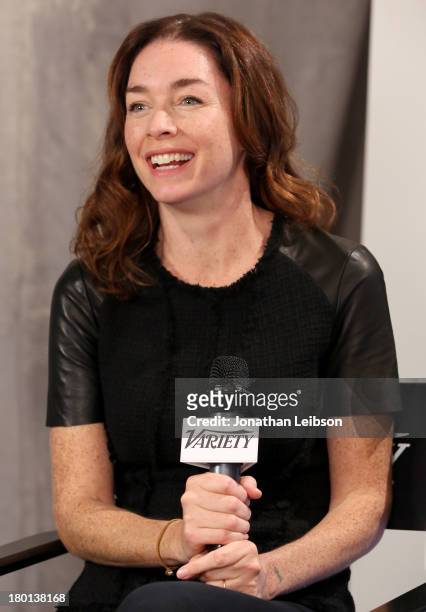 Actress Julianne Nicholson speaks at the Variety Studio presented by Moroccanoil at Holt Renfrew during the 2013 Toronto International Film Festival...