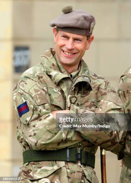 Prince Edward, Earl of Wessex, in his role as Royal Colonel, watches Army Reservists from the London Regiment undergo frontline battle specific...