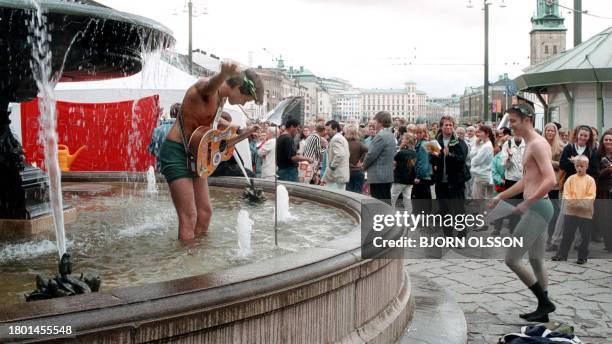 Students from Chalmers School of Technology during a initiation rag in Goteborg on November 24, 1998.