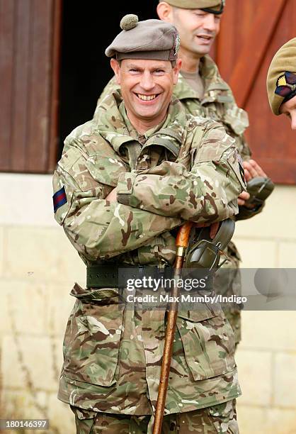 Prince Edward, Earl of Wessex, in his role as Royal Colonel, watches Army Reservists from the London Regiment undergo frontline battle specific...