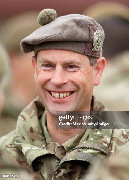 Prince Edward, Earl of Wessex, in his role as Royal Colonel, watches Army Reservists from the London Regiment undergo frontline battle specific...