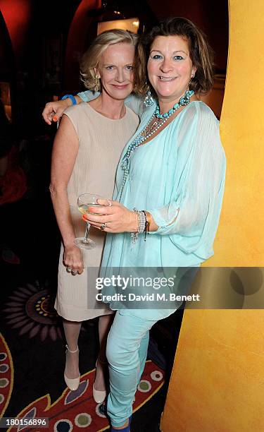 Jane Procter and guest attend the Tatler Bystander exhibition, featuring the 50 best party pictures of the past 50 years, at Annabels on September 9,...