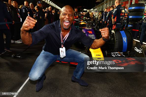 Terry Crump Racing Terry Crews poses for a photo on the grid prior to the F1 Grand Prix ...