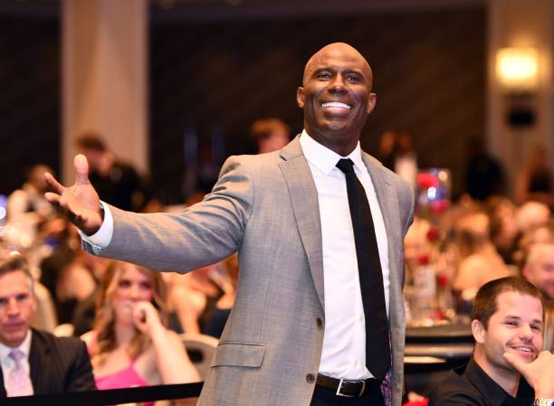 Terrell Davis speaks during the Global Down Syndrome Foundation's 15th Annual Be Beautiful Be Yourself Fashion Show at Sheraton Downtown Denver Hotel...