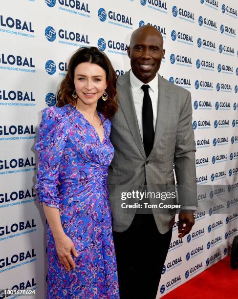 Caterina Scorsone and Terrell Davis attend the Global Down Syndrome Foundation's 15th Annual Be Beautiful Be Yourself Fashion Show at Sheraton...