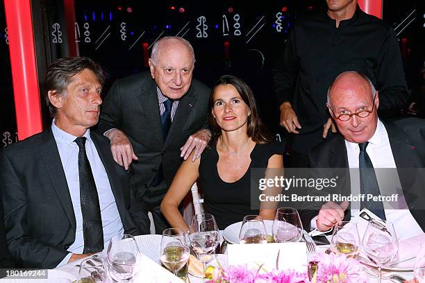 Group M6 Nicolas de Tavernost, Pierre Berge, Minister of Culture and Communication Aurelie Filippetti and CEO of Quai Branly Museum Stephane Martin...