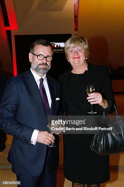 Denmark's ambassador to France Anne Dorte Riggelsen and Guest attend 'Friends of Quai Branly Museum Society' dinner party at Musee du Quai Branly on...