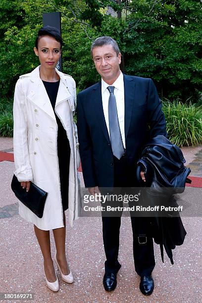 Actress and former Miss France Sonia Rolland and Bernard Duton attend 'Friends of Quai Branly Museum Society' dinner party at Musee du Quai Branly on...