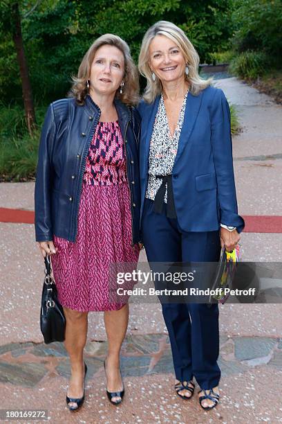 Florence de Botton and Sandra Manasse attend 'Friends of Quai Branly Museum Society' dinner party at Musee du Quai Branly on September 9, 2013 in...