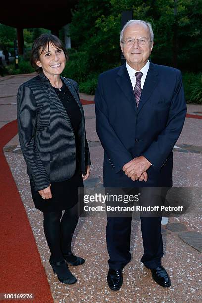 Marc Ladreit de Lacharriere and his wife attend 'Friends of Quai Branly Museum Society' dinner party at Musee du Quai Branly on September 9, 2013 in...