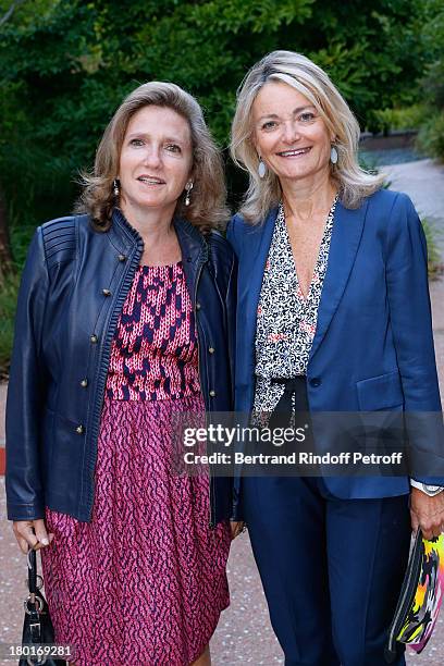 Florence de Botton and Sandra Manasse attend 'Friends of Quai Branly Museum Society' dinner party at Musee du Quai Branly on September 9, 2013 in...