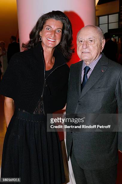 Pierre Berge and Evelyne de Rochefort attend 'Friends of Quai Branly Museum Society' dinner party at Musee du Quai Branly on September 9, 2013 in...