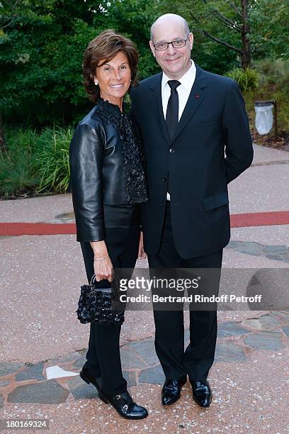 President of the Union of Antique Christian Deydier and companion Sylvie Rousseau attend 'Friends of Quai Branly Museum Society' dinner party at...