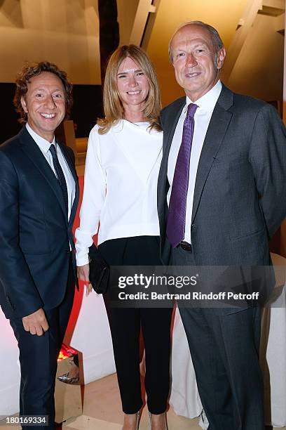 Stephane Bern , L'Oreal President Jean-Paul Agon with companion Sophie Agon attend 'Friends of Quai Branly Museum Society' dinner party at Musee du...