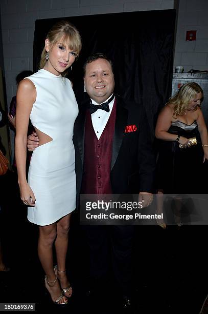 Musicians Taylor Swift and Paul Potts at the "One Chance" Premiere during the 2013 Toronto International Film Festival at Winter Garden Theatre on...