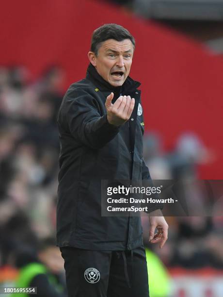 Sheffield United's Manager Paul Heckingbottom during the Premier League match between Sheffield United and AFC Bournemouth at Bramall Lane on...