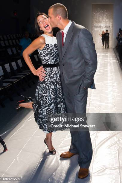 Cristen Barker and photographer Nigel Barker attend the Pamella Roland show during Spring 2014 Mercedes-Benz Fashion Week at The Studio at Lincoln...