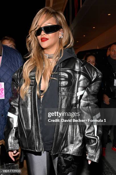 Rihanna attends the F1 Grand Prix of Las Vegas at Las Vegas Strip Circuit on November 18, 2023 in Las Vegas, Nevada.