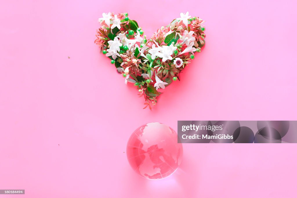Glove and Heart made of flower