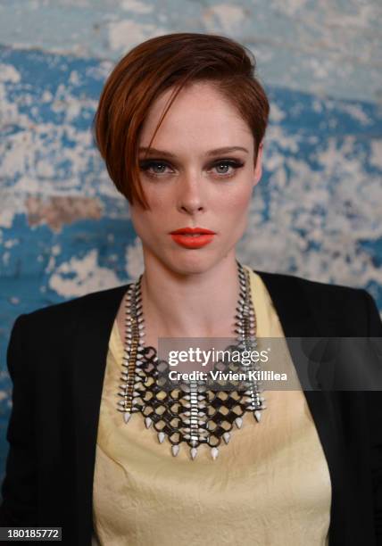 Model Coco Rocha attends the Dannijo presentation during Mercedes-Benz Fashion Week Spring 2014 at Industria Studios on September 9, 2013 in New York...