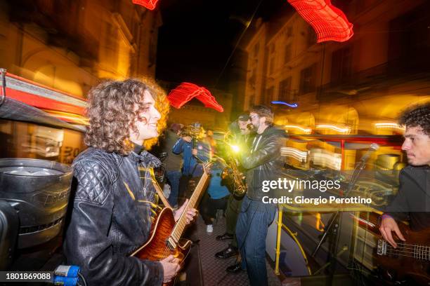 Funky Club Collective perform during the Night of Tennis performing live on a sightseeing bus during the Nitto ATP Finals 2023 on November 18, 2023...