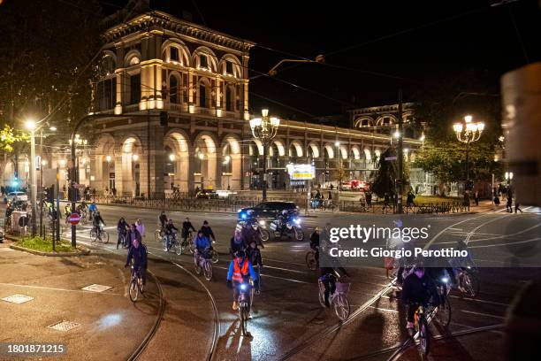 Bike pride members attend the Night of Tennis during the Nitto ATP Finals 2023 on November 18, 2023 in Turin, Italy.