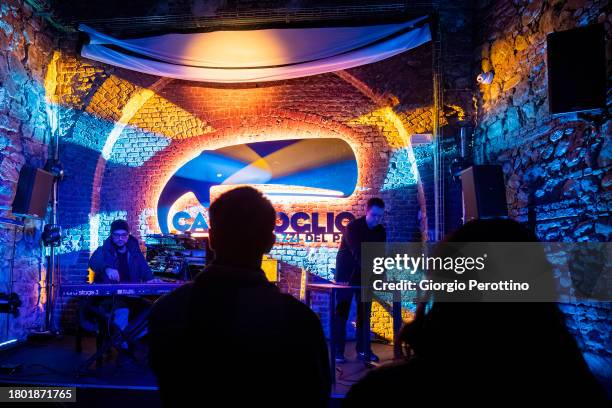 Italian musician Fabio Giachino performs during the Night of Tennis performing live at Murazzi del Po with Finnish trumpet player Aki Himanen during...