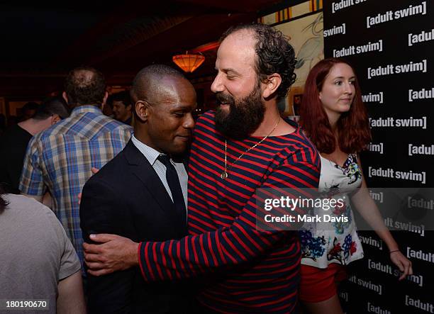 Actors Brandon Johnson and Brett Gelman attend the "Childrens Hospital" and "NTSF:SD:SUV" screening event at the Vista Theatre on September 9, 2013...