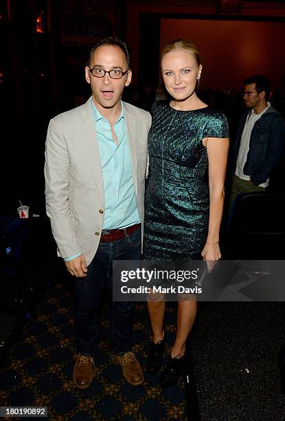 Director/actor David Wain and actress Malin Akerman attend the "Childrens Hospital" and "NTSF:SD:SUV" screening event at the Vista Theatre on...