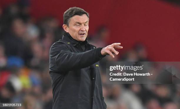 Sheffield United's Manager Paul Heckingbottom during the Premier League match between Sheffield United and AFC Bournemouth at Bramall Lane on...