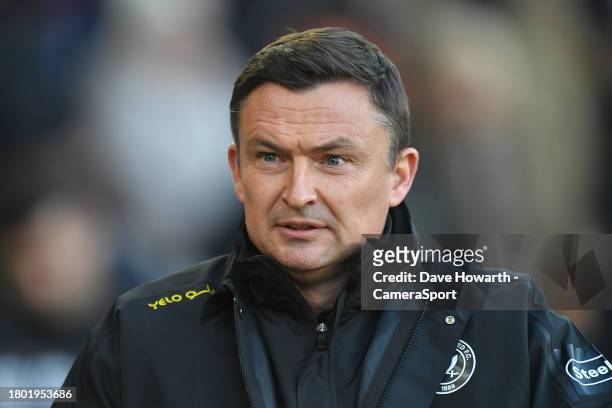 Sheffield United's Manager Paul Heckingbottom during the Premier League match between Sheffield United and AFC Bournemouth at Bramall Lane on...