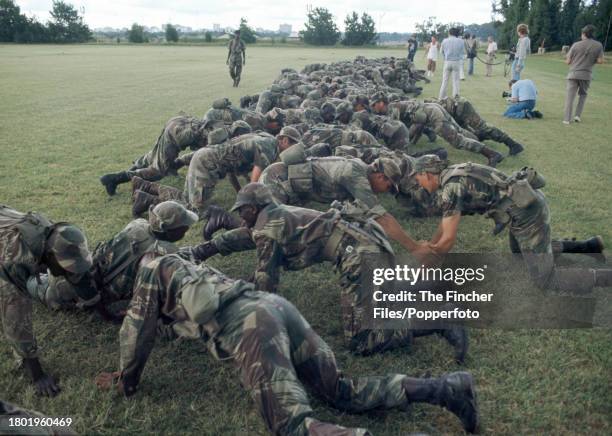 Rhodesia security forces training for guerilla warfare, circa January 1976.