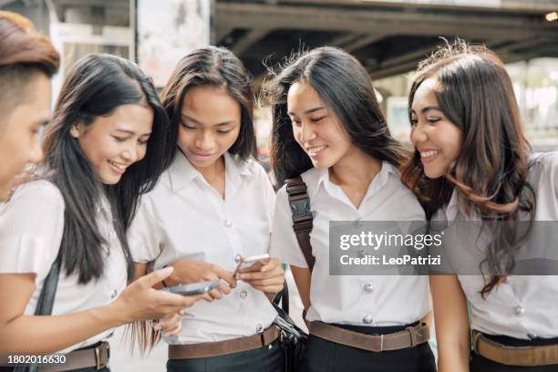 thai students in bankgok - thai people stock pictures, royalty-free photos & images