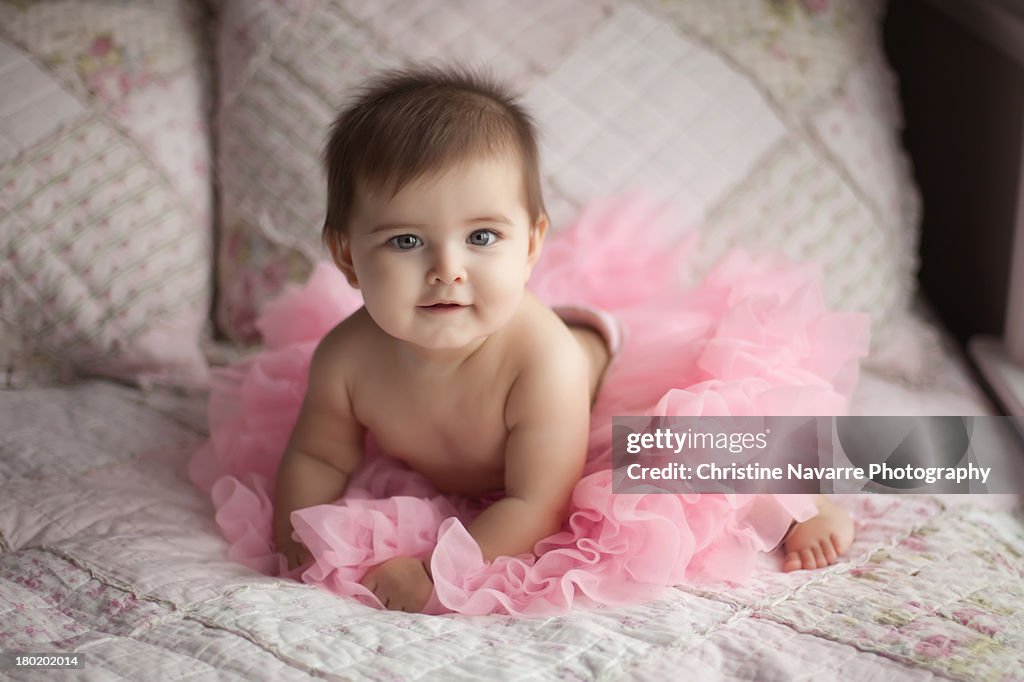 Baby in a pink tutu
