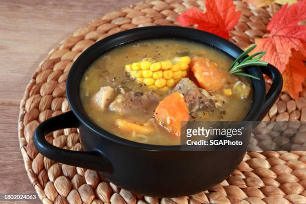 sancocho stew soup or broth - chicken stew stock pictures, royalty-free photos & images