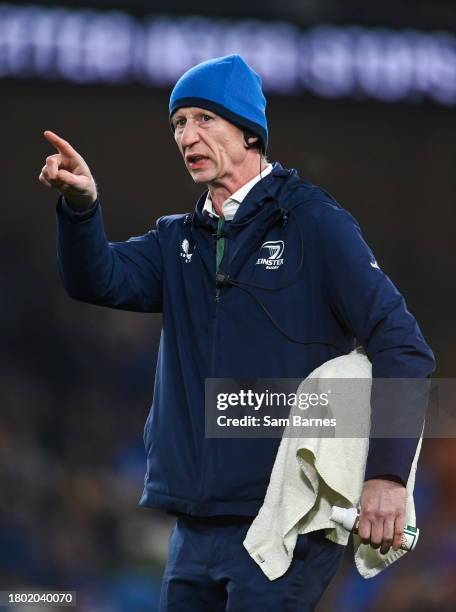 Dublin , Ireland - 25 November 2023; Leinster head coach Leo Cullen before the United Rugby Championship match between Leinster and Munster at the...