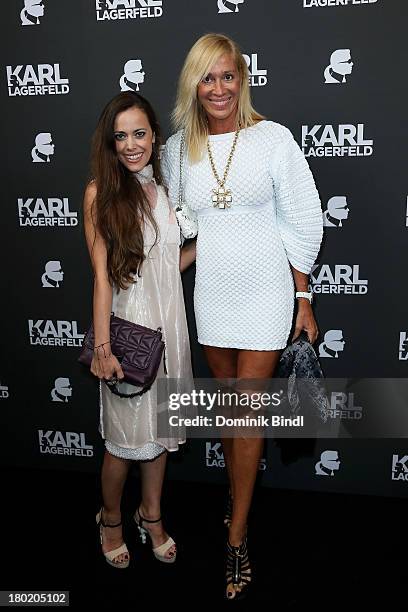 Sandra Bauknecht and Tatjana Hoffmann attend the Karl Lagerfeld store opening on September 4, 2013 in Munich, Germany.
